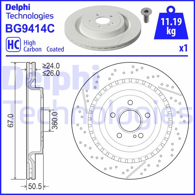 Delphi BG9414C - Тормозной диск autodif.ru