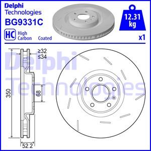 Delphi BG9331C - Тормозной диск autodif.ru