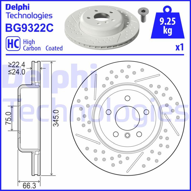 Delphi BG9322C - Тормозной диск autodif.ru