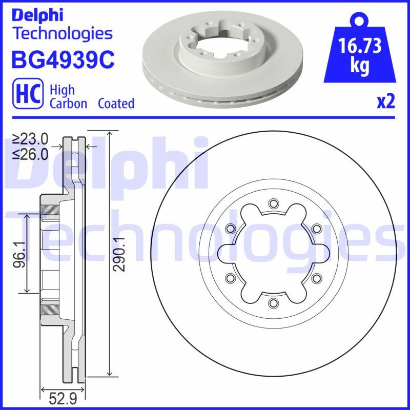Delphi BG4939C - Тормозной диск autodif.ru