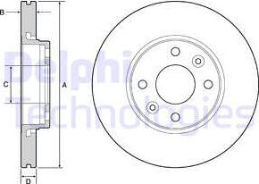 Delphi BG4459C - Тормозной диск autodif.ru