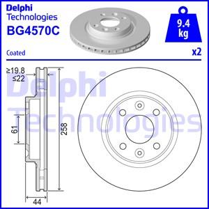 Delphi BG4570C - Тормозной диск autodif.ru