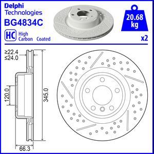 Delphi BG4834C - Тормозной диск autodif.ru