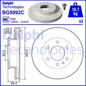 Delphi BG5092C - Тормозной диск autodif.ru