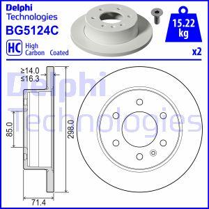 Delphi BG5124C - Тормозной диск autodif.ru