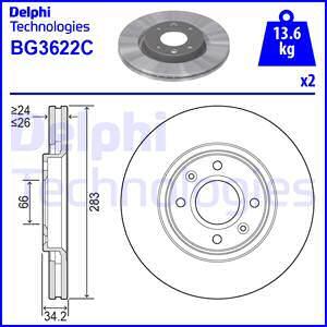 Delphi BG3622 - Тормозной диск autodif.ru