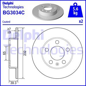 Delphi BG3034C - Тормозной диск autodif.ru