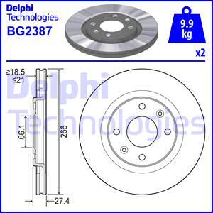 Delphi BG2387 - Тормозной диск autodif.ru