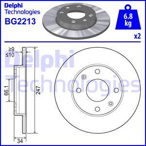 Delphi BG2213 - Тормозной диск autodif.ru