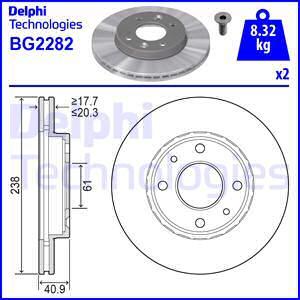 Delphi BG2282 - Тормозной диск autodif.ru