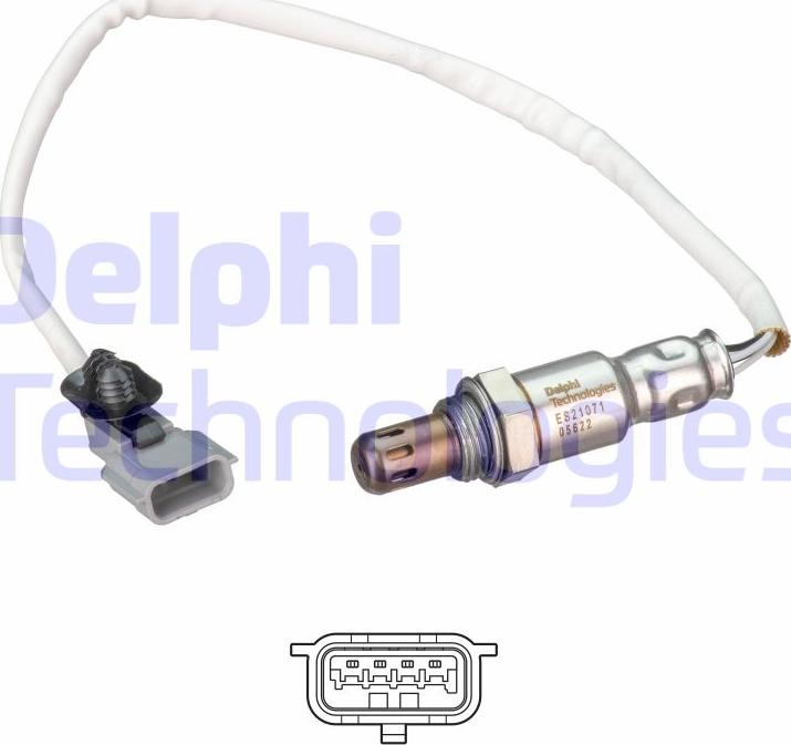 Delphi ES21071-12B1 - Лямбда-зонд, датчик кислорода autodif.ru