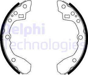 Delphi LS1824 - Комплект тормозных колодок, барабанные autodif.ru