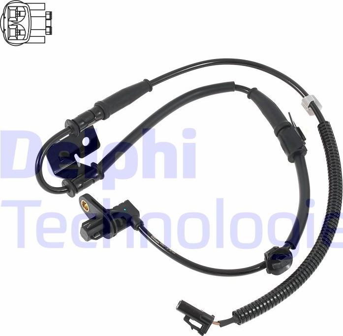 Delphi SS20416-12B1 - Датчик ABS передн Лев HYUNDAI ELANTRA IV, I30 1.4-2.0D 11.05-06.12 autodif.ru