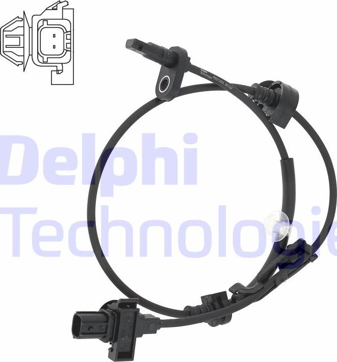 Delphi SS21202-12B1 - Датчик ABS, частота вращения колеса autodif.ru