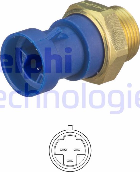 Delphi TS10513 - Термовыключатель, вентилятор радиатора / кондиционера autodif.ru