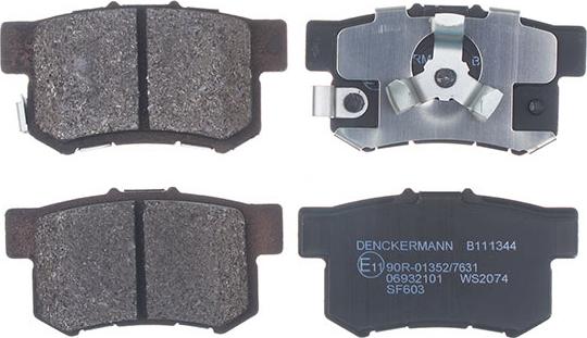 Denckermann B111344 - Тормозные колодки, дисковые, комплект autodif.ru