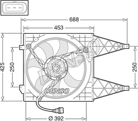 Denso DER32016 - Вентилятор, охлаждение двигателя autodif.ru