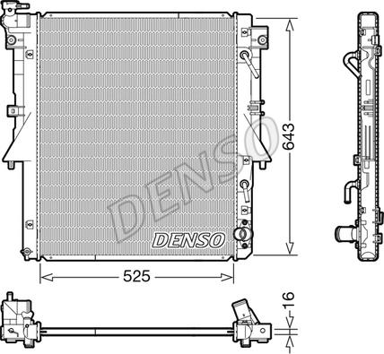 Denso DRM45055 - Радиатор, охлаждение двигателя autodif.ru