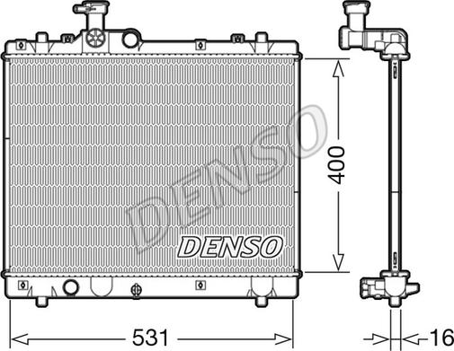 Denso DRM47034 - Радиатор, охлаждение двигателя autodif.ru
