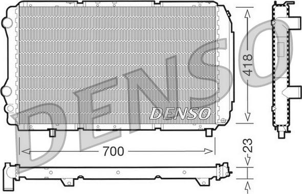 Denso DRM09077 - Радиатор, охлаждение двигателя autodif.ru