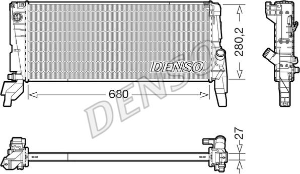 Denso DRM05074 - Радиатор, охлаждение двигателя autodif.ru