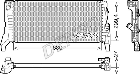 Denso DRM05119 - Радиатор, охлаждение двигателя autodif.ru