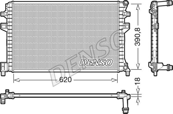 Denso DRM02018 - Радиатор, охлаждение двигателя autodif.ru