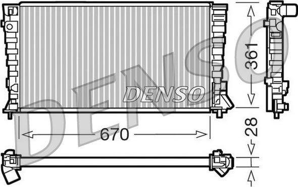Denso DRM07020 - Радиатор, охлаждение двигателя autodif.ru