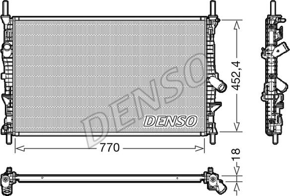 Denso DRM10111 - Радиатор, охлаждение двигателя autodif.ru