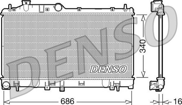 Denso DRM36007 - Радиатор, охлаждение двигателя autodif.ru