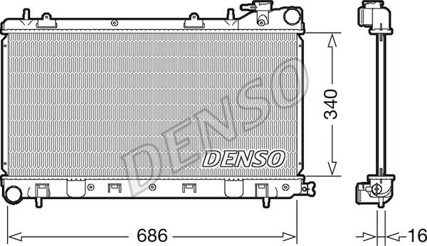 Denso DRM36017 - Радиатор, охлаждение двигателя autodif.ru