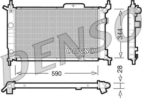 Denso DRM20015 - Радиатор, охлаждение двигателя autodif.ru