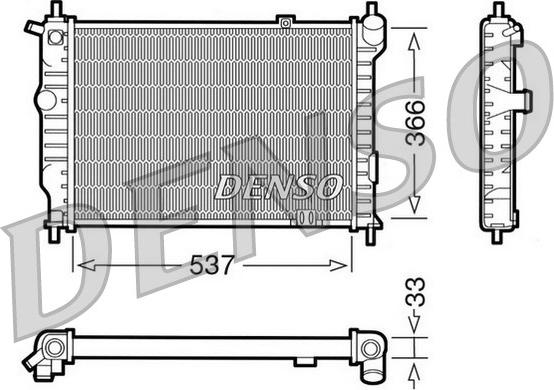 Denso DRM20010 - Радиатор, охлаждение двигателя autodif.ru