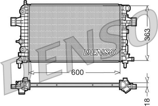 Denso DRM20101 - Радиатор системы охлаждения OPEL: ASTRA H 1.2-1.8i/LPG 04-10, ASTRA H GTC 1.2-1.8i 05-10, ASTRA H ун autodif.ru