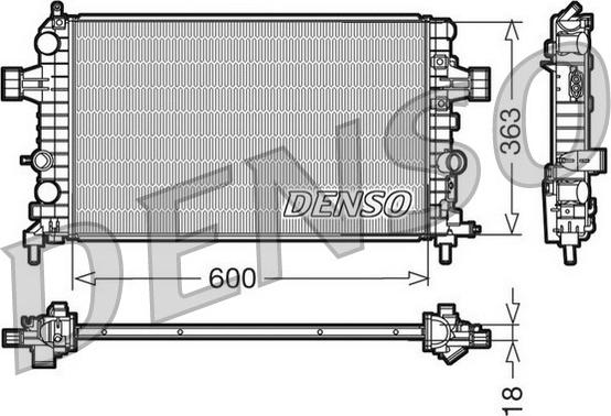 Denso DRM20103 - Радиатор, охлаждение двигателя autodif.ru