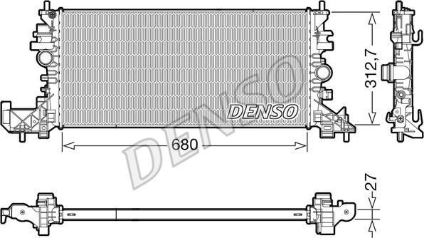 Denso DRM20118 - Радиатор, охлаждение двигателя autodif.ru