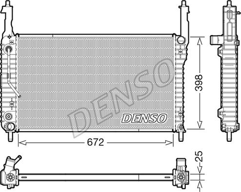 Denso DRM20123 - Радиатор, охлаждение двигателя autodif.ru
