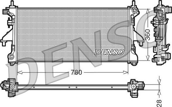 Denso DRM21101 - Радиатор, охлаждение двигателя autodif.ru