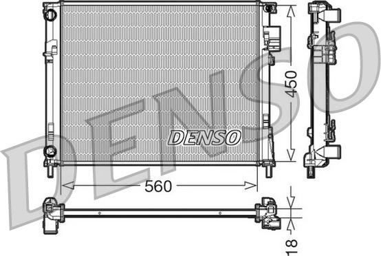 Denso DRM23095 - Радиатор, охлаждение двигателя autodif.ru