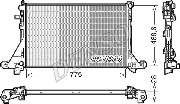 Denso DRM23093 - Радиатор, охлаждение двигателя autodif.ru