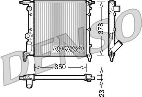 Denso DRM23005 - Радиатор, охлаждение двигателя autodif.ru