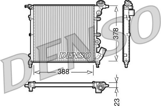 Denso DRM23002 - Радиатор, охлаждение двигателя autodif.ru