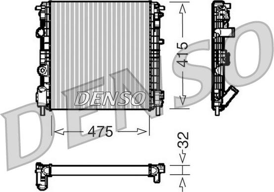 Denso DRM23015 - Радиатор, охлаждение двигателя autodif.ru