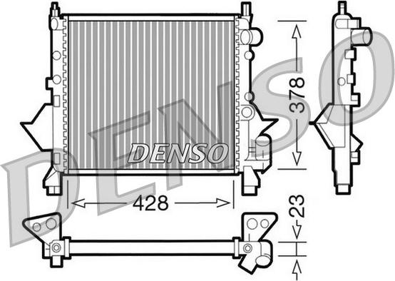 Denso DRM23080 - Радиатор, охлаждение двигателя autodif.ru