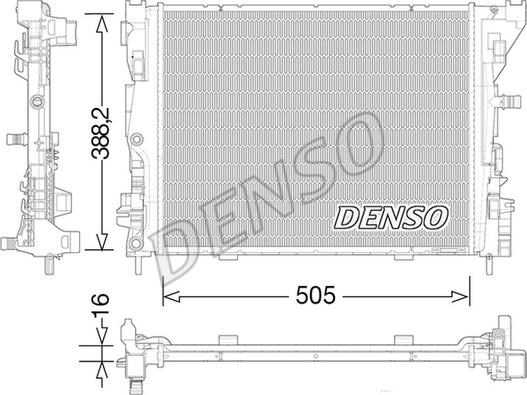 Denso DRM23035 - Радиатор, охлаждение двигателя autodif.ru