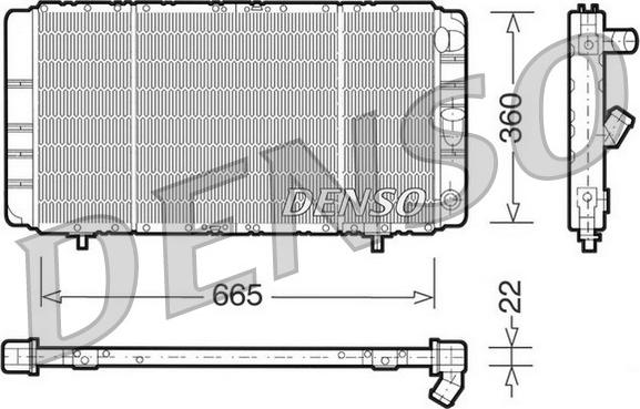 Denso DRM23020 - Радиатор, охлаждение двигателя autodif.ru