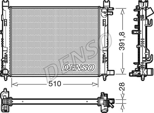 Denso DRM23109 - Радиатор, охлаждение двигателя autodif.ru