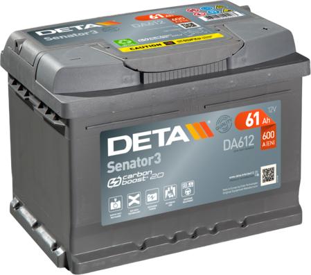 DETA DA612 - Стартерная аккумуляторная батарея, АКБ autodif.ru