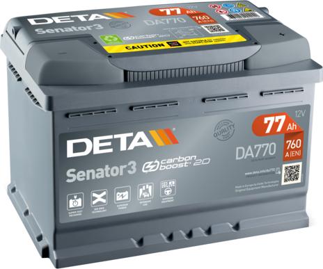 DETA DA770 - Стартерная аккумуляторная батарея, АКБ autodif.ru