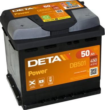 DETA DB501 - Стартерная аккумуляторная батарея, АКБ autodif.ru